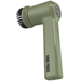 Green sonic cleaning brush with black bristles on a white background