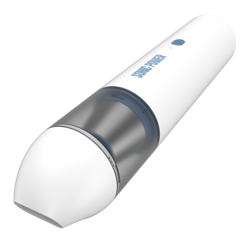 White and silver handheld vacuum cleaner with 'Sonic Power' branding on a white background