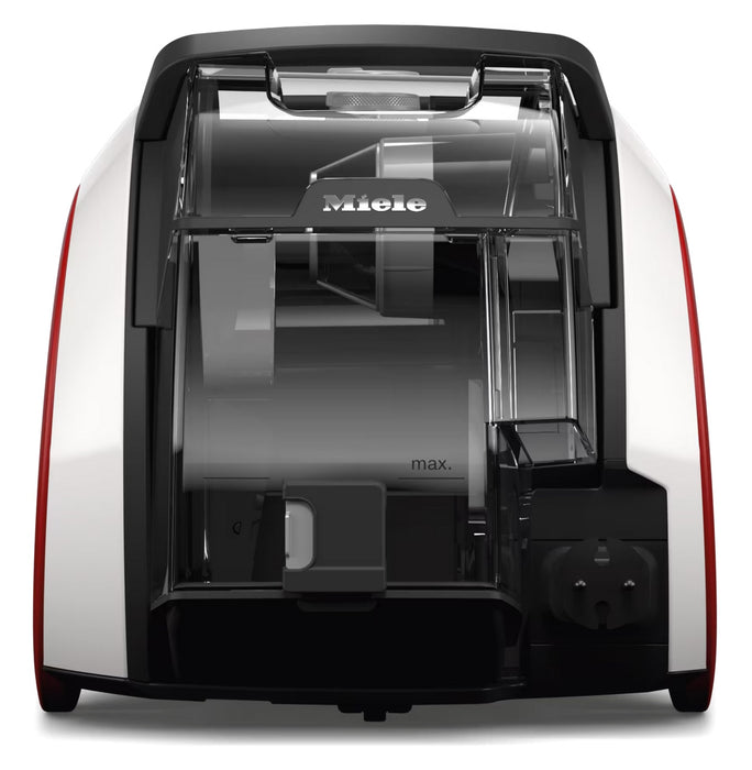 Miele Boost CX1 Lotus white SNRE0 back view. Capital Vacuum Raleigh Cary NC