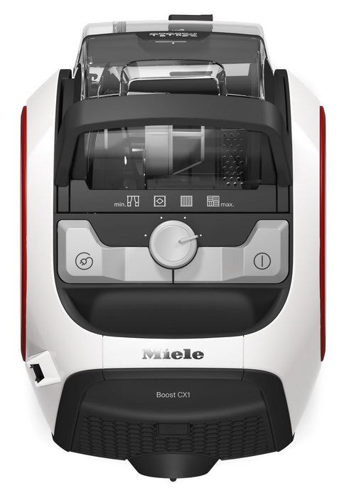 Miele Boost CX1 Lotus white SNRE0 top view. Capital Vacuum Raleigh Cary NC