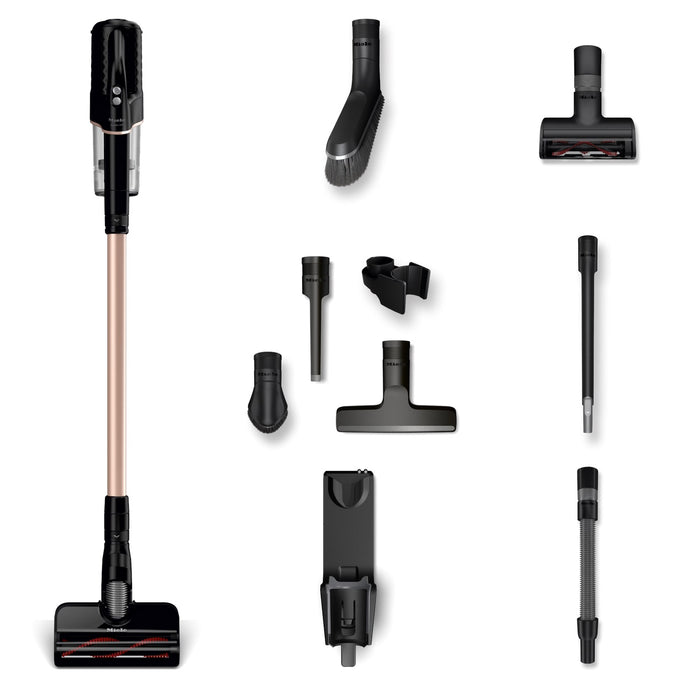 Miele Duoflex HX1 Cordless Stick Broom Vacuum Cleaner Total Care, Black & Gold SQLL0 with attachments. Capital Vacuum Raleigh Cary NC