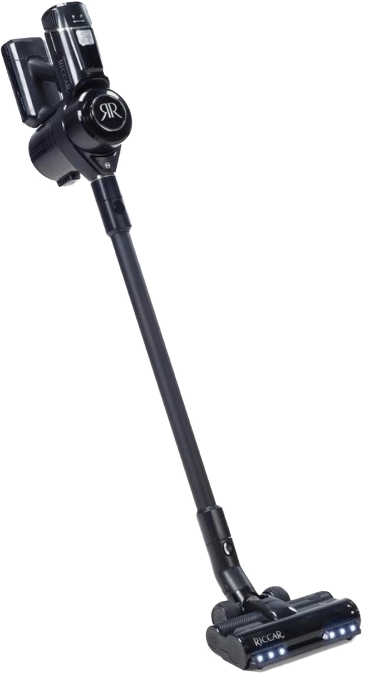 Riccar R65 cordless vacuum cleaner on a blank background. Capital Vacuum Raleigh Cary NC