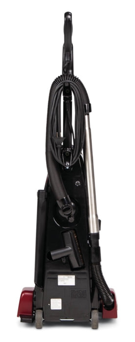 Riccar black and red vacuum cleaner on a white background