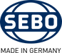 SEBO logo with 'Made in Germany' text on a white background. Sebo Dart Upright Vacuum 9855AM Capital Vacuum Raleigh Cary NC