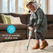 Child cleaning with a Simplicity S67 vacuum cleaner in a living room. Simplicity S67 cordless vacuum cleaner. Capital Vacuum Raleigh Cary NC