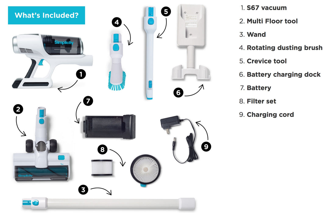 Simplicity S67 Cordless Stick Broom Vacuum