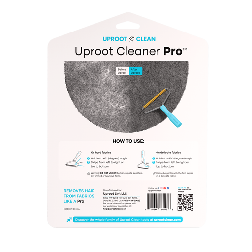 Uproot Cleaner Pro packaging with cleaning tool illustration and usage instructions. Capital Vacuum Raleigh Cary NC