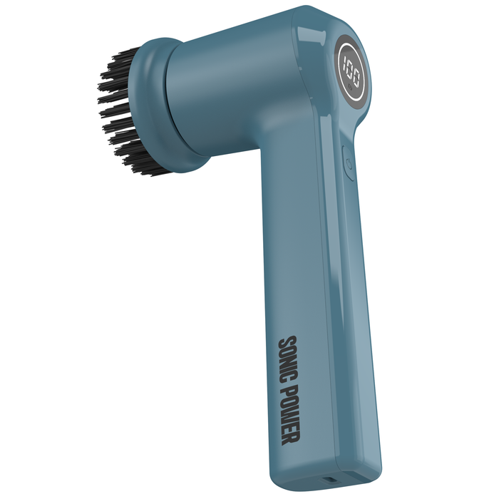 Blue Sonic Power cleaning brush on a white background