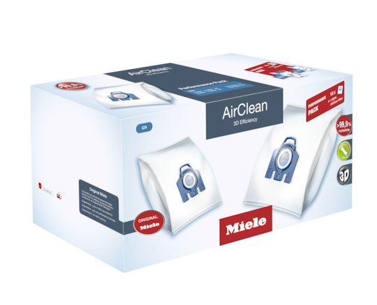 Miele GN HyClean 3D Efficiency Dust Bags for Miele Vacuum, 2-Boxes