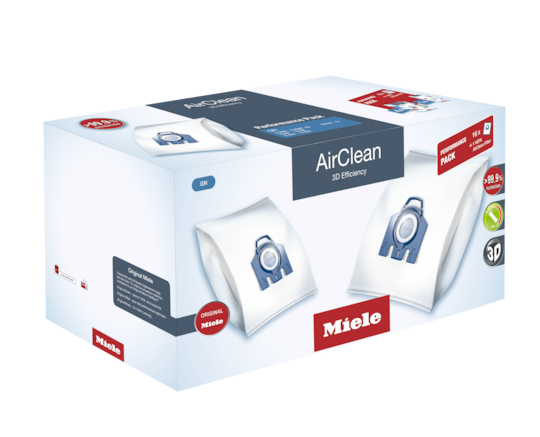 Miele Vacuum Bags GN AirClean 3D Efficiency FilterBags™ Type GN - 16 dustbags, HEPA filter, 4 pre-motor filters. S400, S600, S2000, S2 & Classic C1 Series
