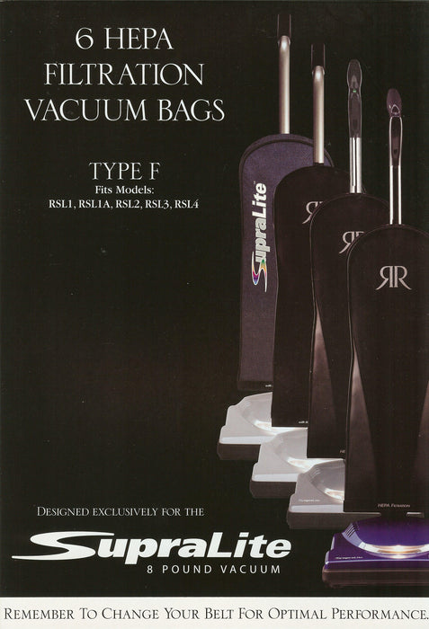 Riccar Vacuum Bags Supralite RSL HEPA Type F - 6 pk HEPA dustbags